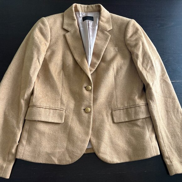 Womens J. Crew Beige Camel Hair Blazer Jacket Size 6 - Picture 1 of 7